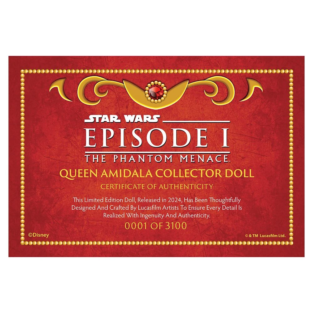 Disney Queen Amidala Limited Edition Doll – 11'' – Star Wars: Episode 1 – The Phantom Menace 25th Anniversary 8 Disney Queen Amidala Limited Edition Doll – 11'' – Star Wars: Episode 1 – The Phantom Menace 25th Anniversary - Image 6